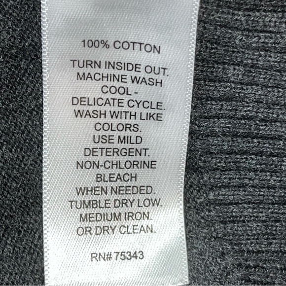 Refectory black knit Sweater L Crew Neck Gray trim British Inspired mens neutral - Picture 7 of 11